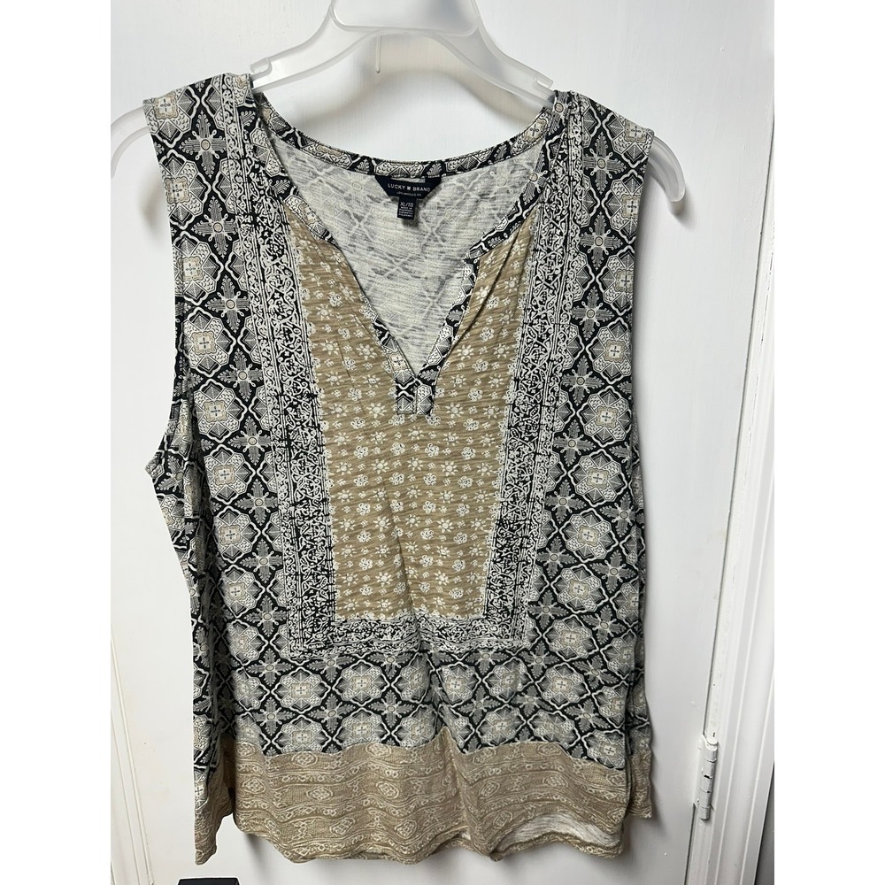 Lucky Brand | Boho Printed Sleeveless Tunic Top | Size XL
